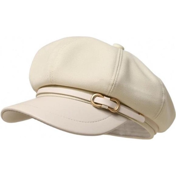Womens Newsboy Cap Fashion PU Leather Cabbie Painter Hat Beret Cap main image 6